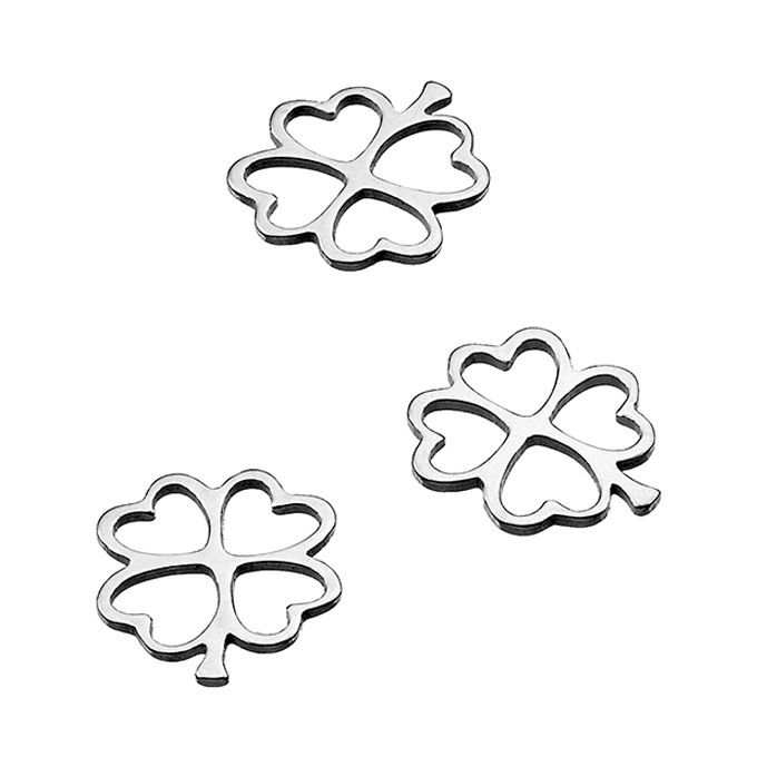 7mm laser cut four-leaf clover charms (approx. 20pcs)