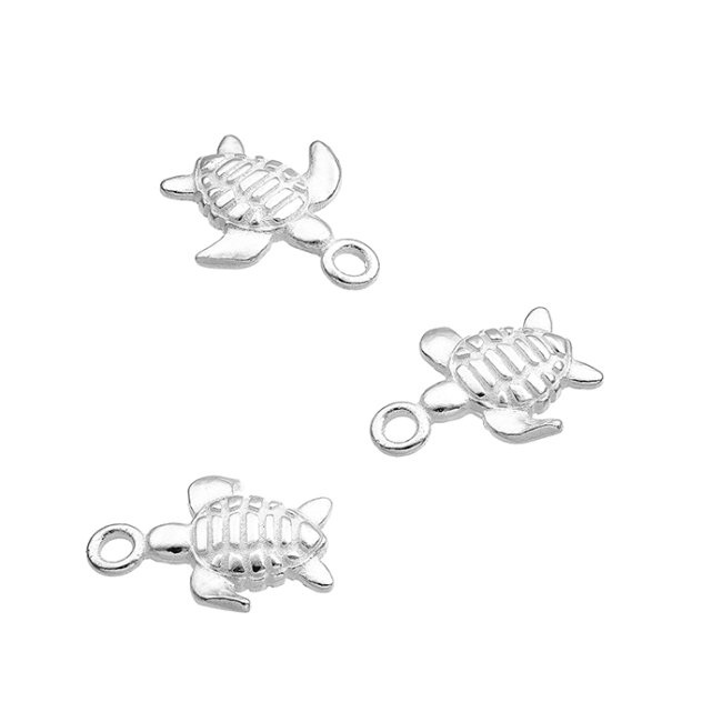 Pendentifs mini tortues 10mm avec anneau (3pcs)