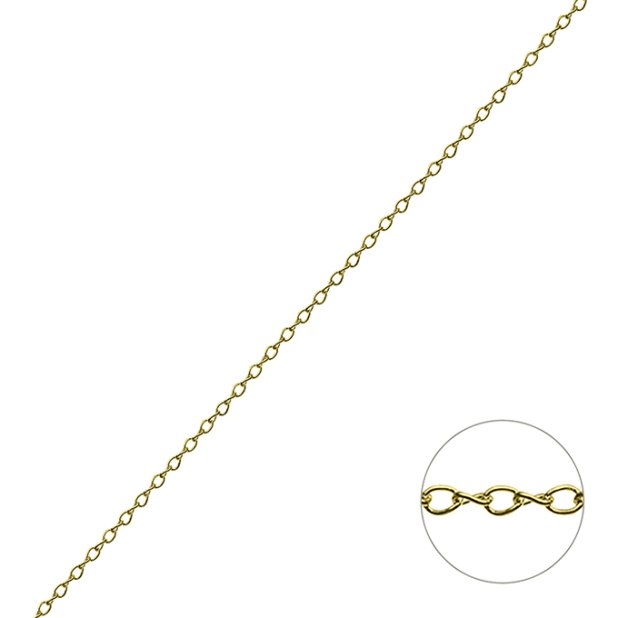Yellow Gold 3µ – 1,15mm twisted rolo chain wire 0,25mm (1m)