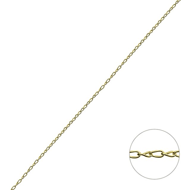 Yellow Gold 3µ – 0,9mm facetted twisted rolo chain wire 0,25mm (1m)