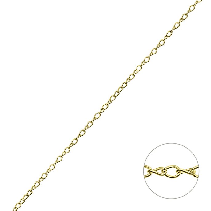 Yellow Gold 3µ – 1,5mm twisted rolo chain wire 0,35mm (1m)