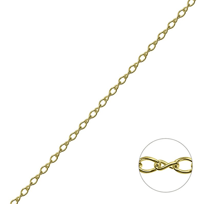 Goldgelb Vergoldet 1µ – Ankerkette verdreht 1,95mm Draht 0,45mm (1m)