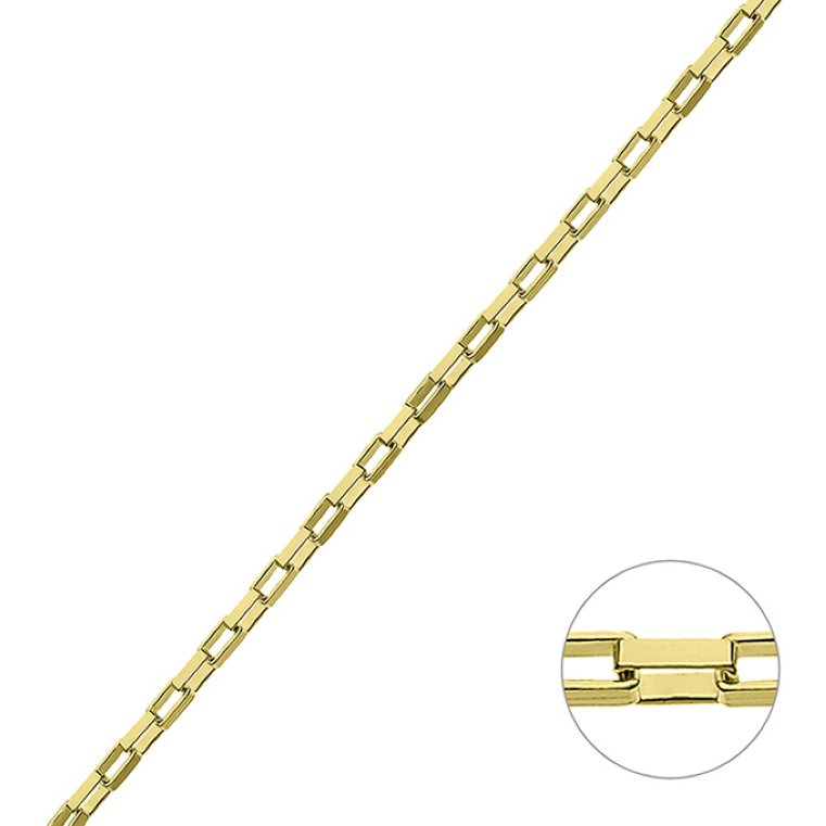 Placcato Oro 1µ – Catena veneziana 2mm filo 1mm (1m)