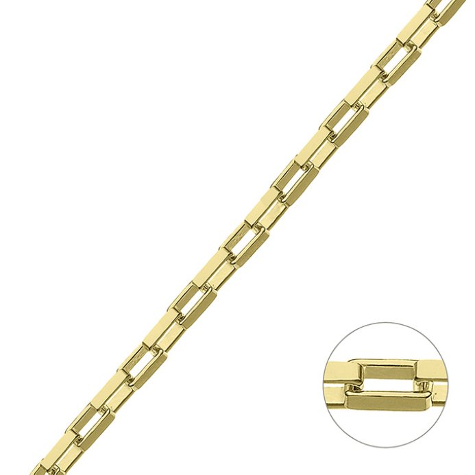 Yellow Gold 3µ – 3,5mm box chain wire 1,8mm (1m)