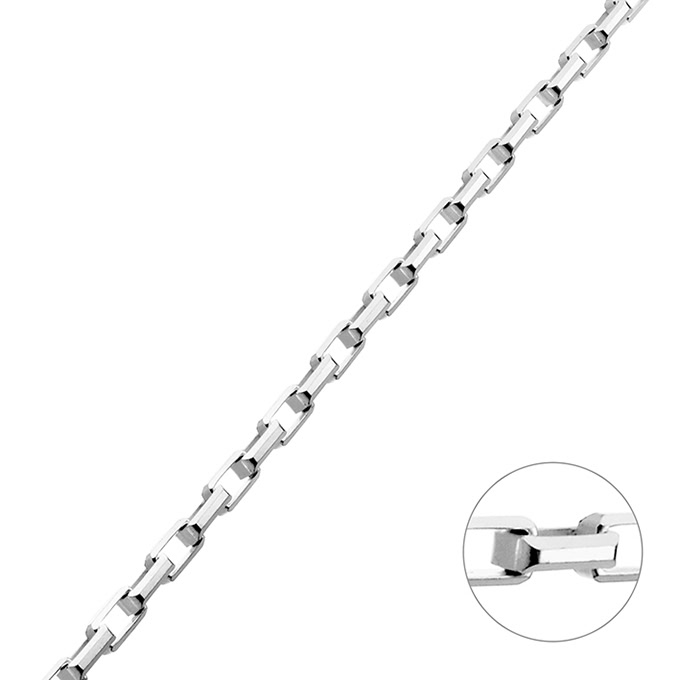 2,1mm long link box chain (1m)